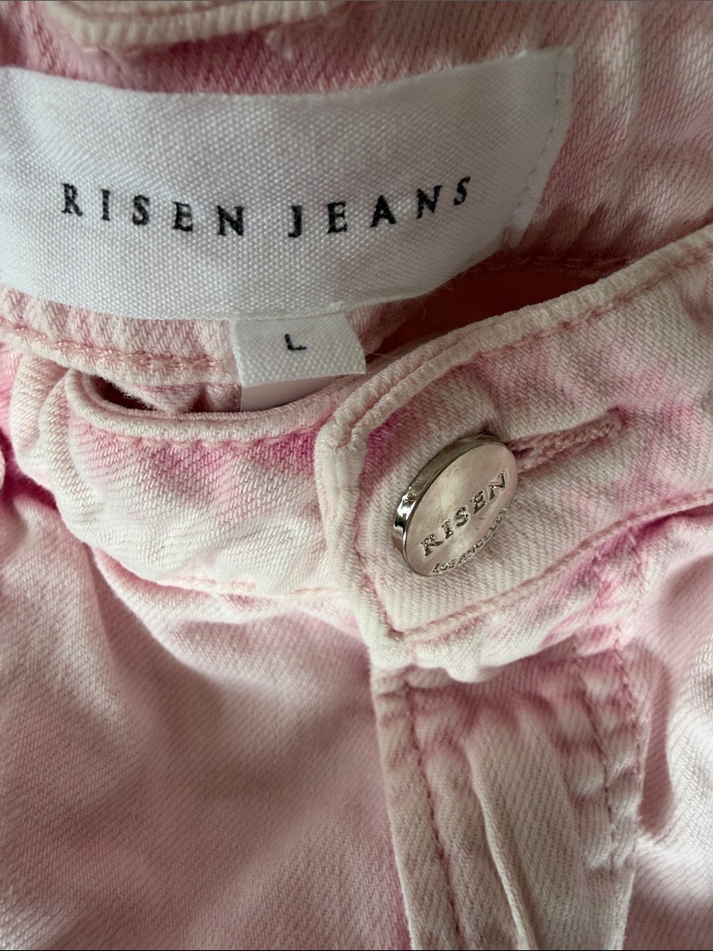 Risen High-Rise Light Pink Distressed Denim Shorts 😍 - Picture 3 of 11